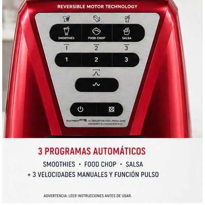 Licuadora Oster Xpert Series BLST3A-R2G 2L 1500W Roja con Tecnología Reversible y Vaso Boroclass