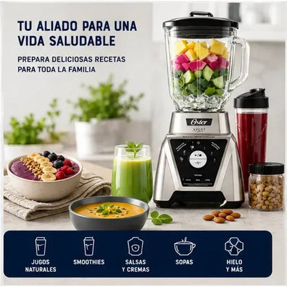 Licuadora Oster Xpert Series BLST3B-CAG 1500W Reversible con Control de Textura + Vasos Blend N Go