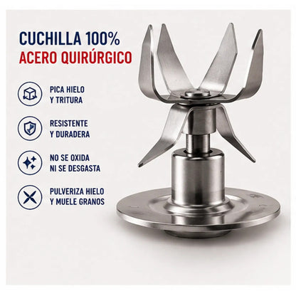 Licuadora Oster BLSTPEG CRT Tecnología Reversible 800W Vaso de Vidrio 1.5L 3 Velocidades Rojo