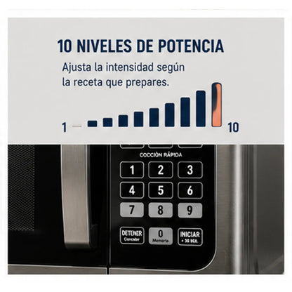 Microondas Oster 30 Litros POGGM61002 Negro 900W 6 Programas Función Descongelar