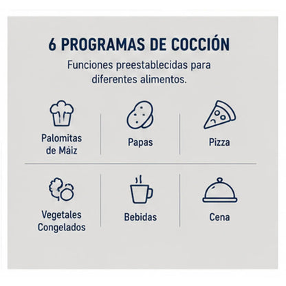 Microondas Oster 30 Litros POGGM61002 Negro 900W 6 Programas Función Descongelar