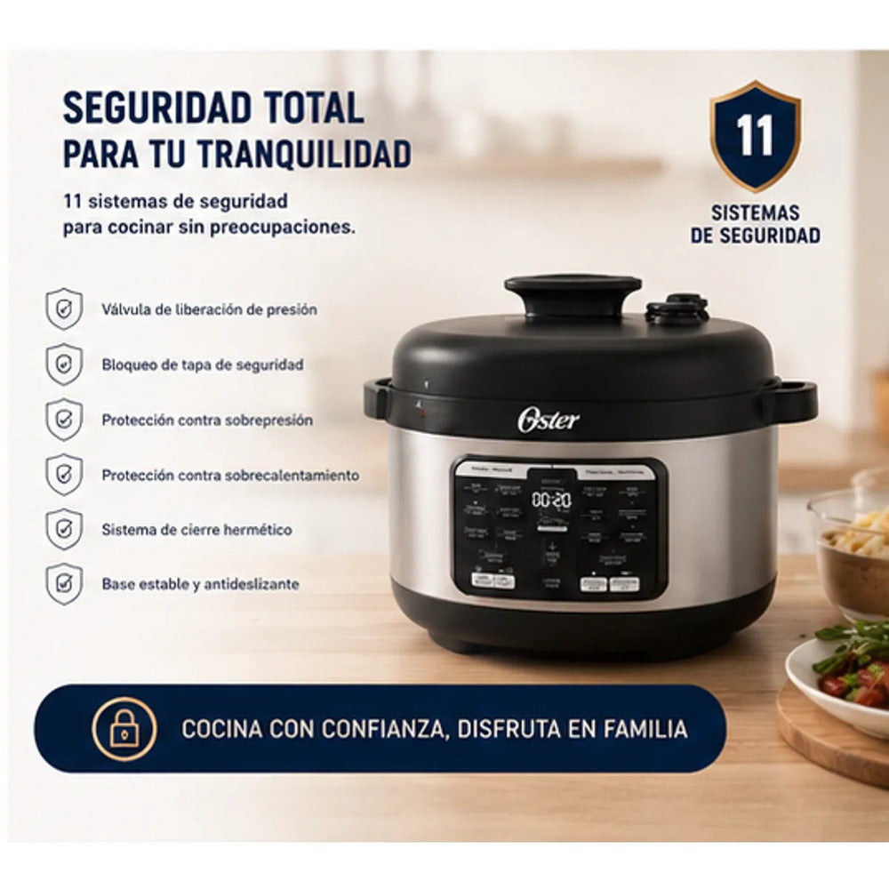 Olla Multifunción Oster CKSTPCECOV57 5.7L Ovalada 15 Funciones Bioceramic Multiolla Rápida