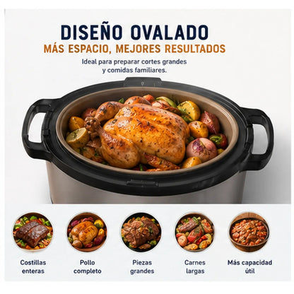 Olla Multifunción Oster CKSTPCECOV57 5.7L Ovalada 15 Funciones Bioceramic Multiolla Rápida
