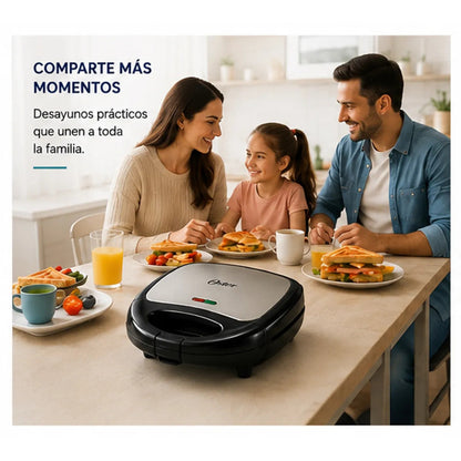 Sandwichera Oster CKSTSM3891 con Placas Removibles Antiadherentes 700W para 2 Sandwiches Original